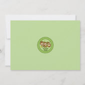 トリプレットモンキーベビーシャワー招待状グリーンMM2 招待状 (裏面)