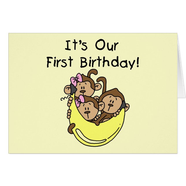 トリプレット1st - 2人の女の子1人の男の子Tシャツとプレゼント (正面横)