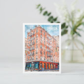 トリベカニューヨーク有名な旅行水のカラースケッチ ポストカード (スタンド正面)