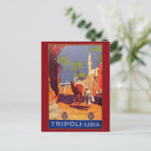 トリポリ、リビア、アフリカ旅行ヴィンテージ ポストカード (スタンド正面)