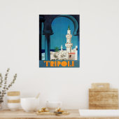 トリポリ、リビア、モスクのビュー、ヴィンテージ旅行 ポスター (キッチン)