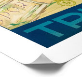 トリポリ、リビア、ラクダ付きbadoun、ヴィンテージ、旅行 ポスター (角)