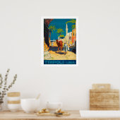 トリポリ、リビア、ラクダ付きbadoun、ヴィンテージ、旅行 ポスター (キッチン)