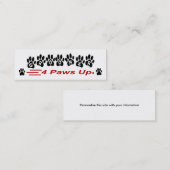 トリマーは4つの足名刺を持ち上げます スキニー名刺 (正面/裏面)