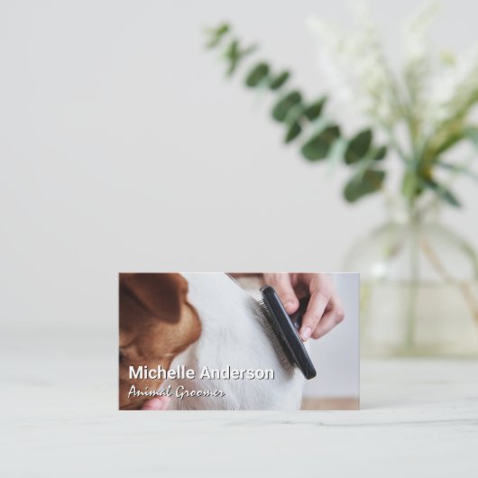 トリマーコーミングドッグヘア 名刺 (スタンド正面)
