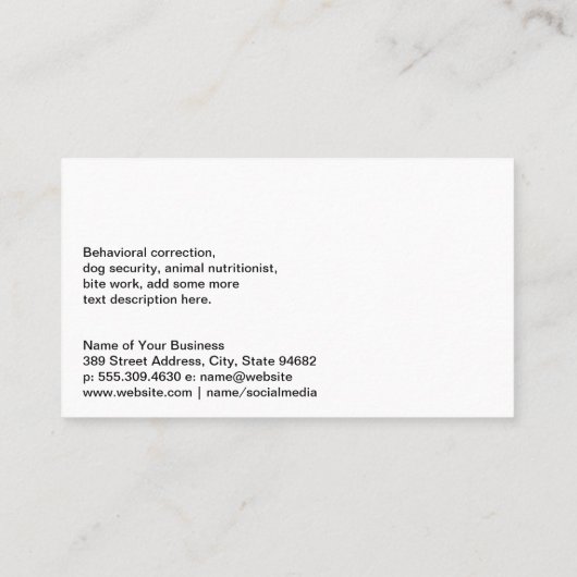 トリマーコーミングドッグヘア 名刺 (裏面)