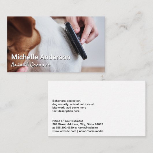 トリマーコーミングドッグヘア 名刺 (正面/裏面)