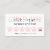 トリマーロイヤリティカードフェミニンスクリプトペットサロン ロイヤリティカード (正面)