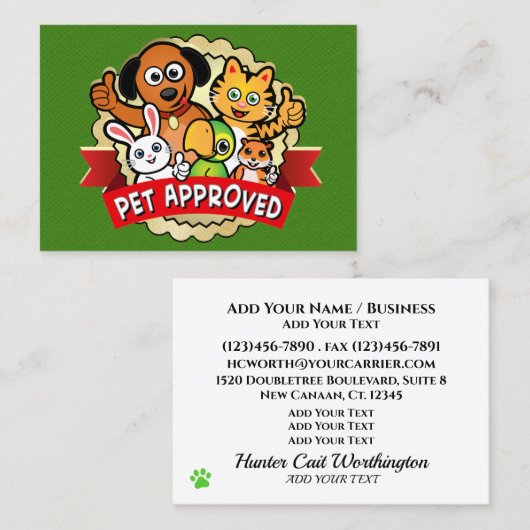 トリマー、ドッグウォーカー、獣医師等 名刺 (正面/裏面)