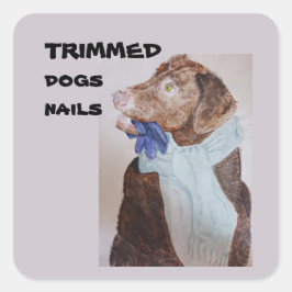 トリミングされた犬の爪、 ネイルクラシックラウンドスティッカー スクエアシール