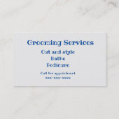 トリミングサロン　ビジネスカード 名刺 (裏面)