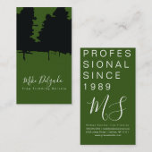 トリミング造園パはっきりしたインツリー（黒） 名刺 (正面/裏面)