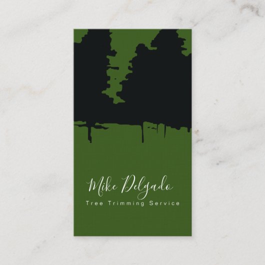 トリミング造園パはっきりしたインツリー（黒） 名刺 (正面)