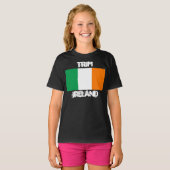 トリム、アイルランドとアイルランド国旗 キッズ Tシャツ (正面フル)