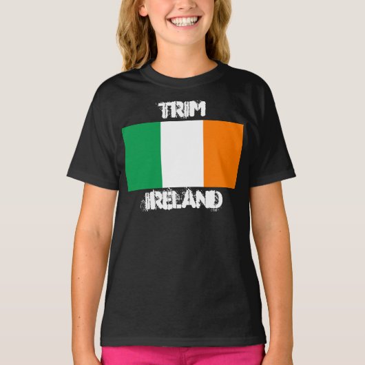 トリム、アイルランドとアイルランド国旗 キッズ Tシャツ (正面)