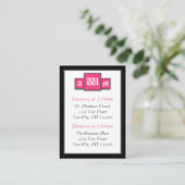 トリモノグラム明るい赤紫色モダンゲストリファレンスカード エンクロージャーカード (スタンド正面)