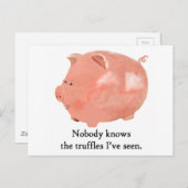 トリュフおもしろいを愛する豚 ポストカード (正面/裏面)