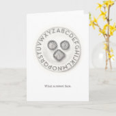 トリュフ鉛筆イラストレーショングリーティングカード カード (黄色い花)