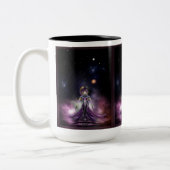 トリリアフラクタルアート美しいポートレート ツートーンマグカップ (左)