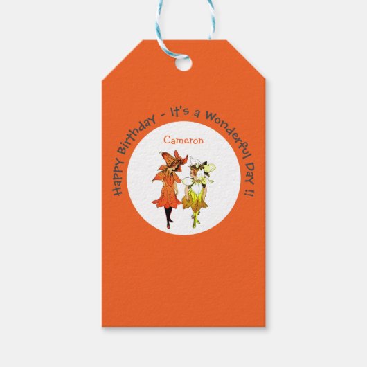 トリリウムタイガーリリーお洒落花パーティー供給 ギフトタグ (正面)