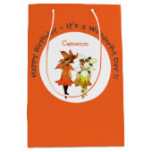 トリリウムタイガーリリーお洒落花パーティー供給 ミディアムペーパーバッグ (正面)