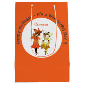 トリリウムタイガーリリーお洒落花パーティー供給 ミディアムペーパーバッグ (裏面)