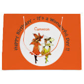 トリリウムタイガーリリーお洒落花パーティー供給 ラージペーパーバッグ (正面)