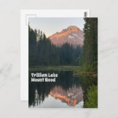 トリリウムレイク山フードサンセットリフレクショントラベル ポストカード (正面/裏面)