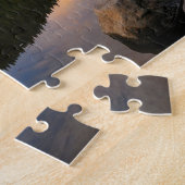 トリリウム湖の山フードの秋の反射 ジグソーパズル (側面)