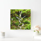 トリリウム滝ズアットレッドウッド国立公園 スクエア壁時計 (ホーム)