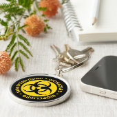 トリリンガル生物学的災害［有害物質］警告ズ キーホルダー (側面)