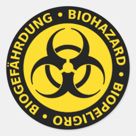 トリリンガル生物学的災害［有害物質］警告ズ ラウンドシール