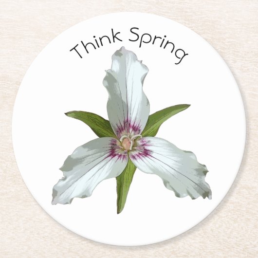 トリリ色彩の鮮やかウム春ワイルドフラワー紙コースター ラウンドペーパーコースター (正面)