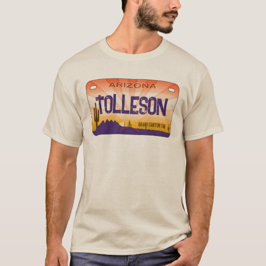 トリレスン アリゾナ フラグ ナンバープレート Tシャツ (正面)