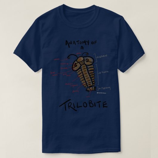 トリロバイトの解剖学 Tシャツ (デザイン正面)
