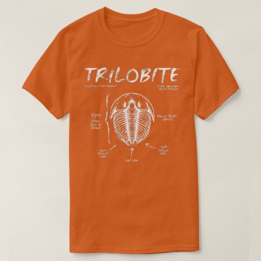 トリロバイト地質学先生化石 Tシャツ (デザイン正面)