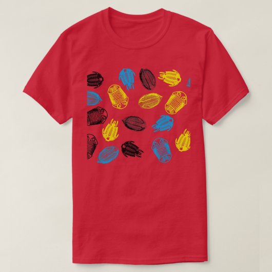 トリロバイト恋人の化石パターン1 Tシャツ (デザイン正面)