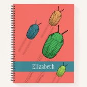 トリロバイト移動 – 先史時代の動物 ノートブック (正面)