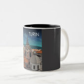 トリンイタリアヴィンテージミニマルレトロ旅行ポスター ツートーンマグカップ (正面右)