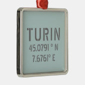 トリンイタリア緯度と経度の座標 メタルオーナメント (右)