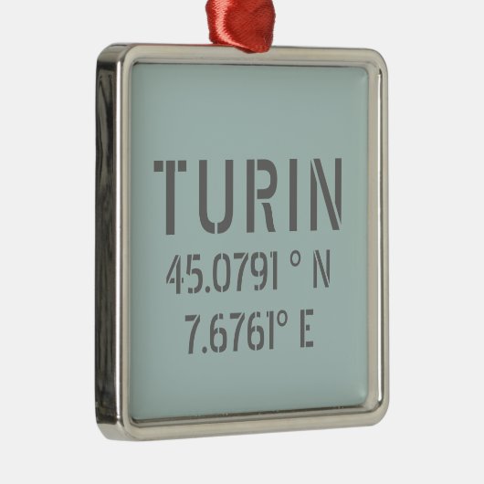 トリンイタリア緯度と経度の座標 メタルオーナメント (右)