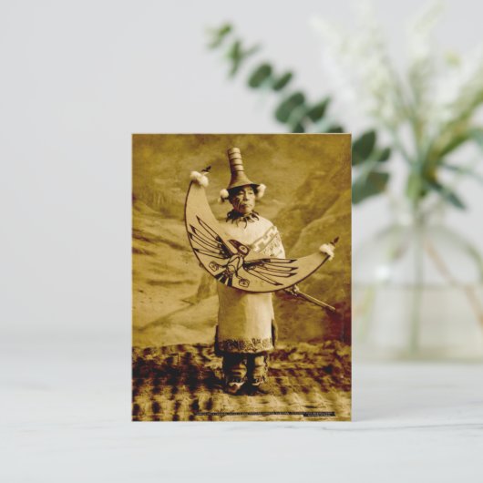 トリンギットインディアンスケグウェイアラスカヴィンテージ ポストカード (スタンド正面)