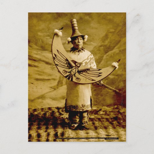 トリンギットインディアンスケグウェイアラスカヴィンテージ ポストカード (正面)