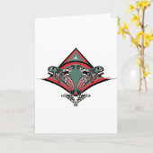 トリンギットキラーホエール&イーグル カード (黄色い花)