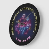 トリヴィアハイトネオンスタイルシンボルや象徴カスタム文字 ラージ壁時計 (傾斜)