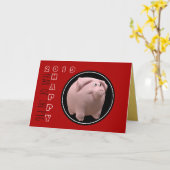 トリーディーピッグイヤー 十二支誕生日おめでとう 色を選んで GC2 カード (黄色い花)