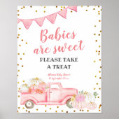 トリートピンクのトラックのカボチャのサインを取って下さい ポスター (正面)