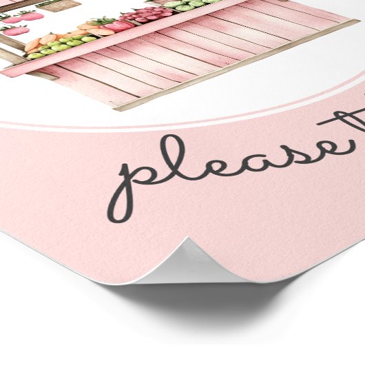 トリートピンクの農家市場のベビーシャワーを取る ポスター (角)