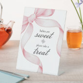 トリートピンクコケット弓ベビーシャワー 台座サイン (インサイチュ)