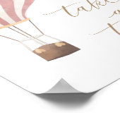 トリートピンクホットエアバルーン赤ちゃんシャワーのサインを取る ポスター (角)